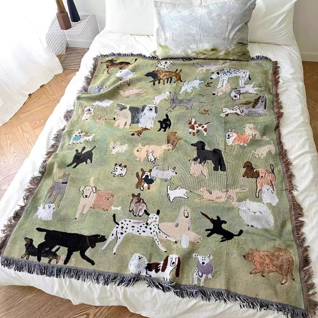 Cartoon Knitted Decorative Blanket
