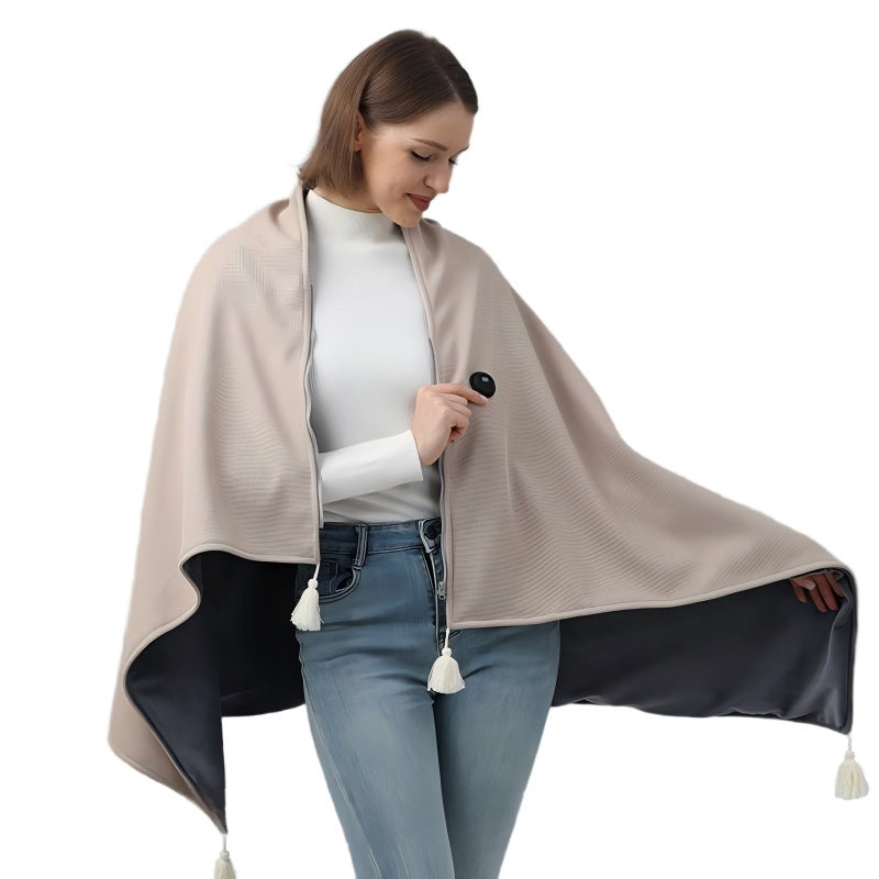 Rabbit Fur Electric Heating Shawl Blanket