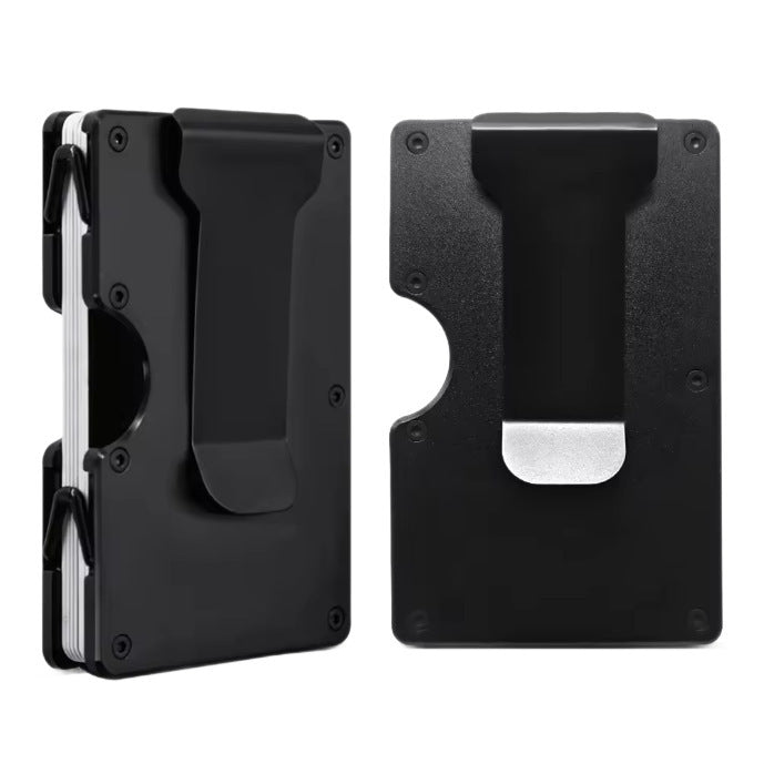 Creative Aluminum Alloy RFID Blocking Card Holder Large Capacity Anti-Theft Metal Wallet