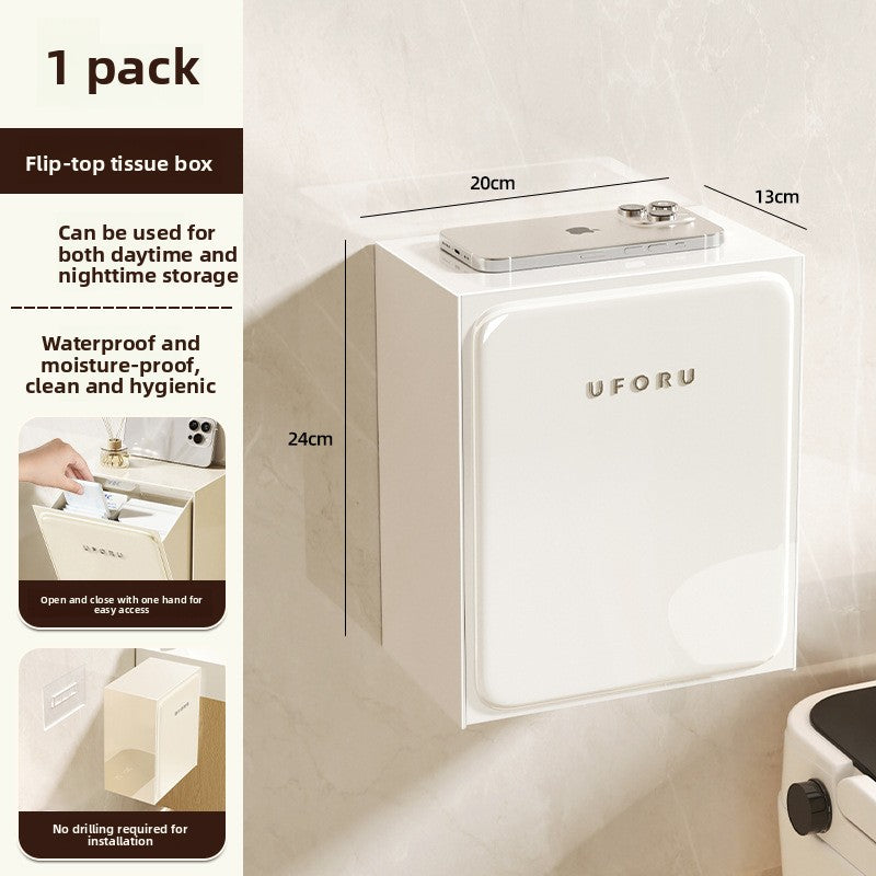 Wall-mounted storage box for bathroom