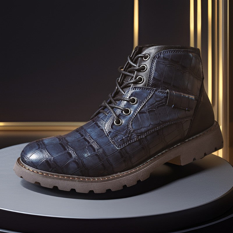Mens Vintage Side Zip Leather Boots