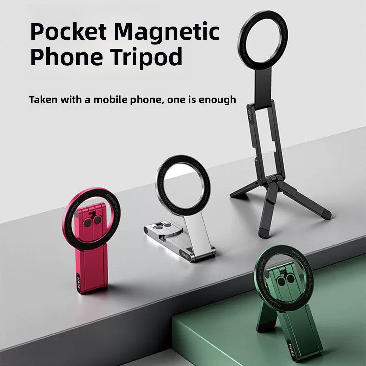Magnetic Phone Stand with Foldable Tripod
