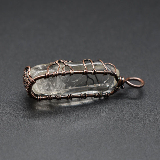 Clear crystal wire-wrapped pendant, a different style not offered