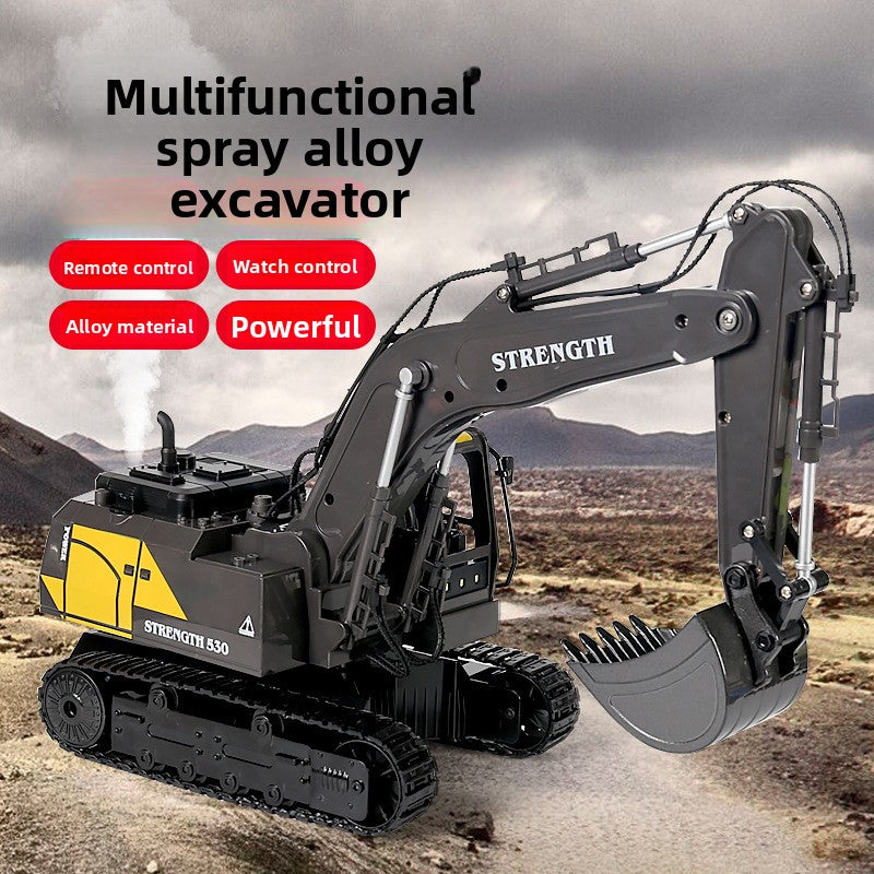 Childrens Alloy Excavator Toy with Light Music Spray Projection