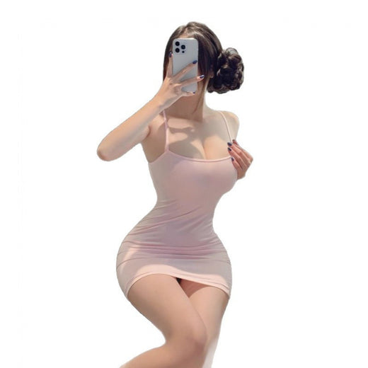 Sexy Open Crotch Suspender Lingerie Dress