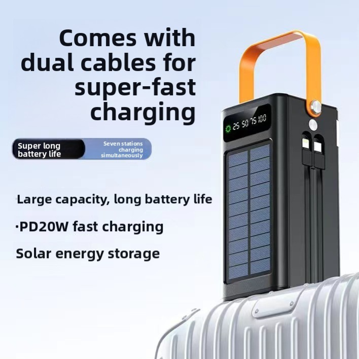 Solar-powered portable fast-charging power bank