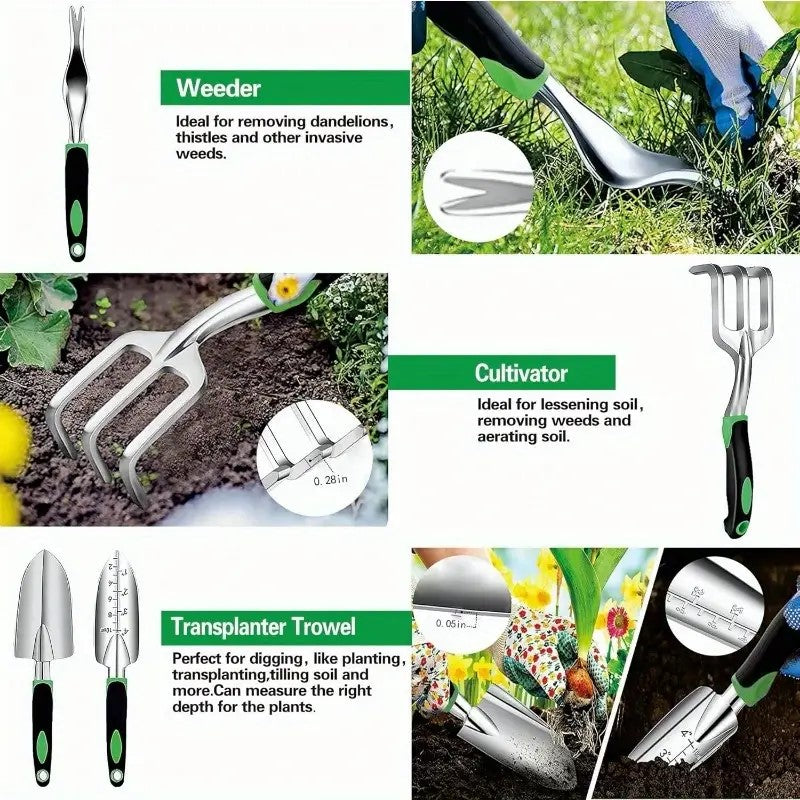 8-piece garden hand tool set with pruning shears, gloves and storage tote, photo 7 of 8