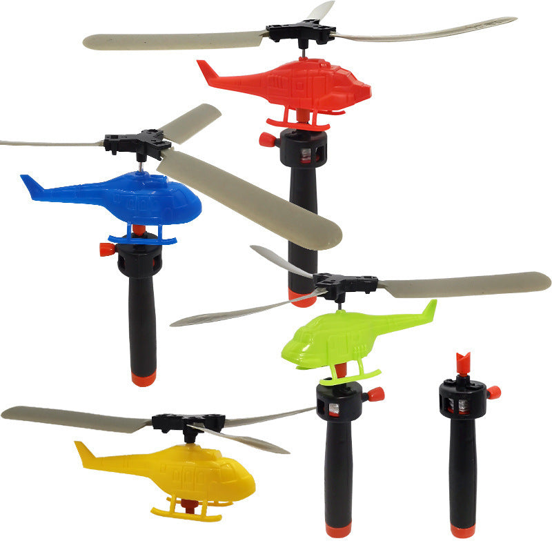 Helicopter with a pull-string handle