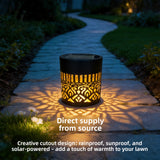 Solar Powered Outdoor Garden Light with Decorative Patterns