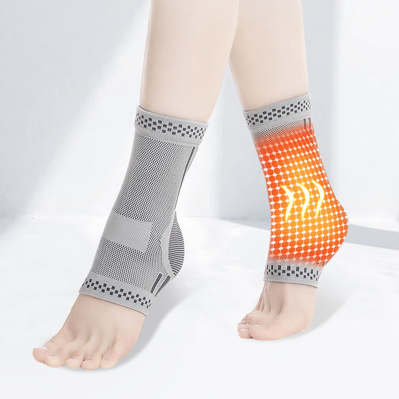 Ankle sleeve stretched to show compression knit