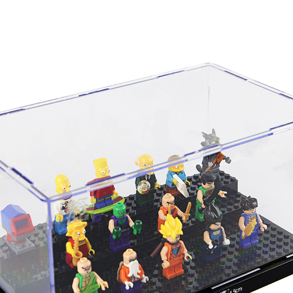 Transparent Building Block Display Box with Dust Cover