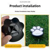 Solar Paw Print Path Lights (Warm Light)