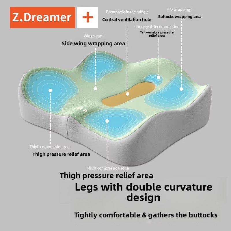 Coccyx Support Memory Foam Seat Cushion with Lumbar Pillow