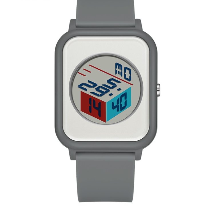 Sanda Minimalist Digital Watch with 3D Cube Dial