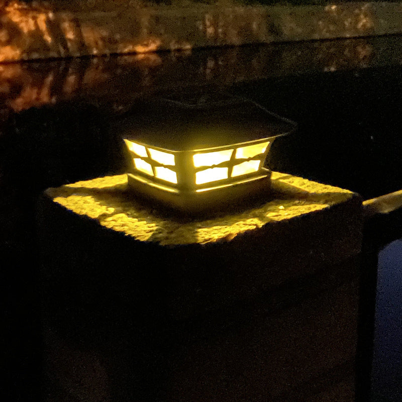Outdoor Solar Column Light with Dual Color illumination