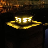 Outdoor Solar Column Light with Dual Color illumination