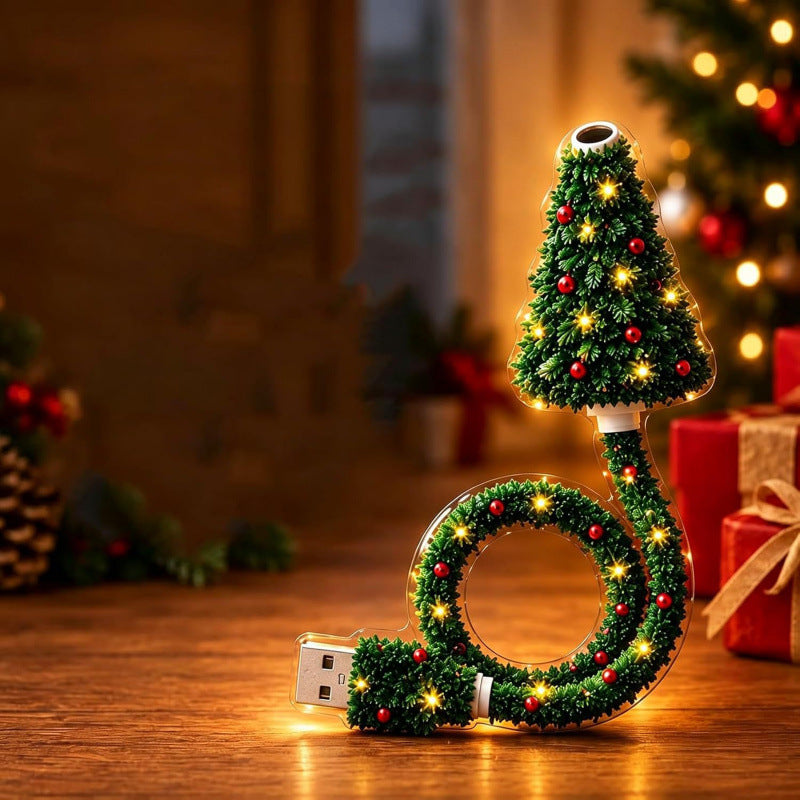 6 Scene USB Christmas Projection Light with Snowflake and Tree Patterns for Holiday Decoration