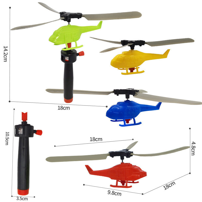 Helicopter with a pull-string handle