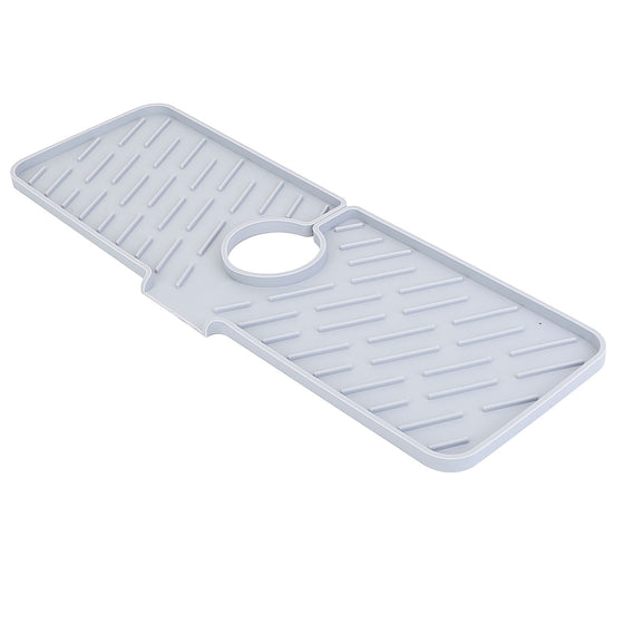 Grey silicone faucet mat