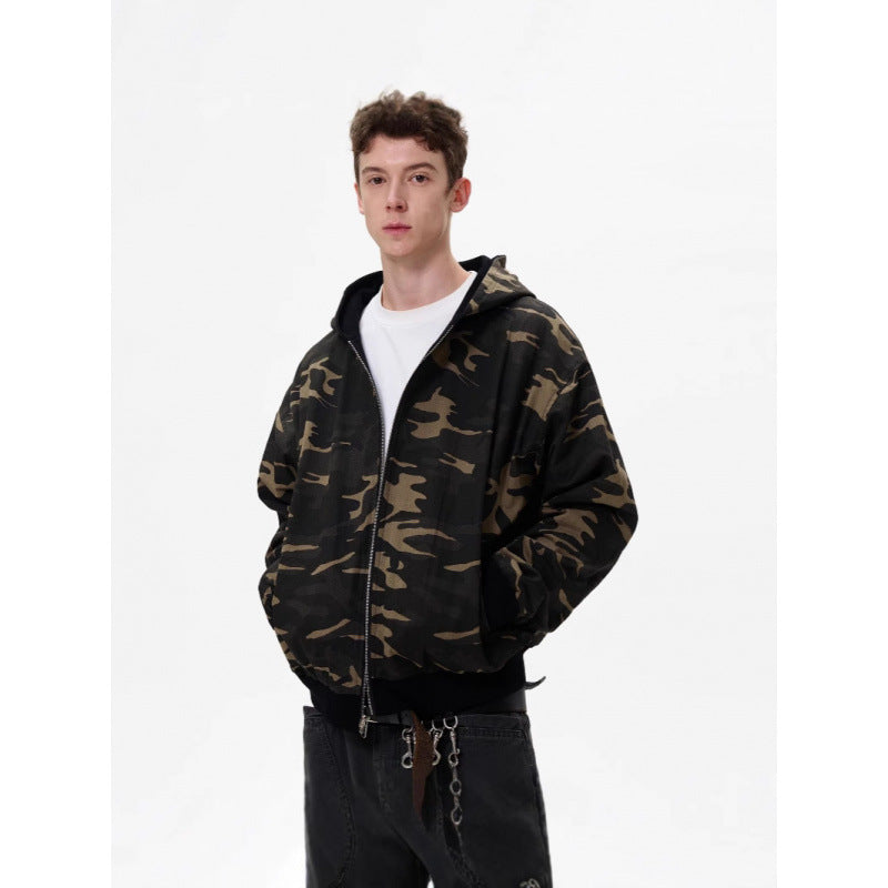 Cardigan Hoodie Men's Retro Loose Casual Couple Jacket