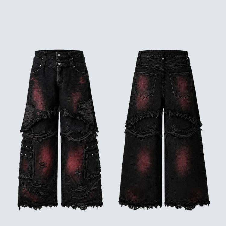 Burr Edge Wide Leg Jeans