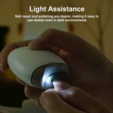 Electric Nail Trimmer Rechargeable Pain-Free Technology Automatic Fingernail & Toenail Clipper with LED Light Grinding Head Port