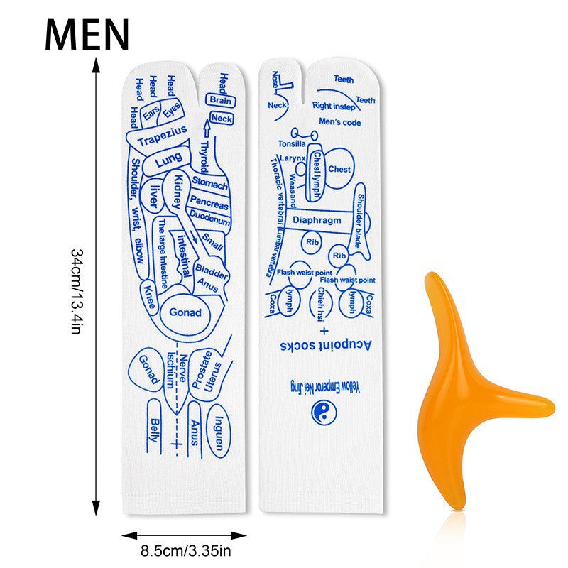 Foot Acupoint Massage Socks with Meridian Illustration