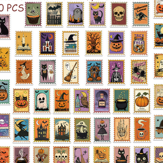 Vintage Halloween Stickers for DIY Decoration