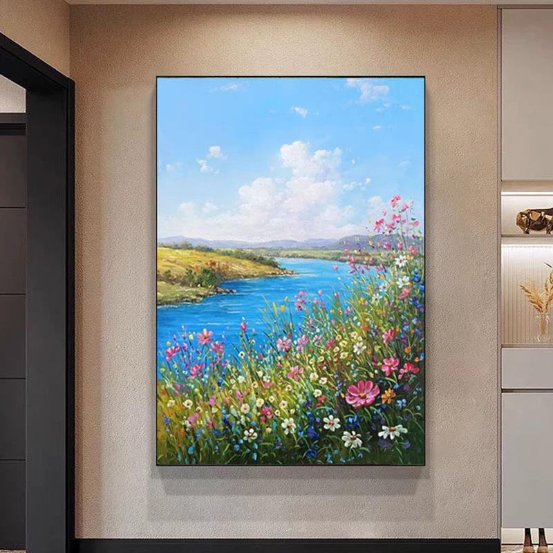 Nordic Cream Style Bedroom Decorative Painting Landscape Mural