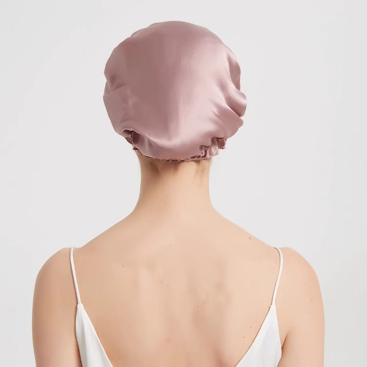 Womens Satin Nightcap Shower Cap Hair Care Cap Adjustable Dome Hat