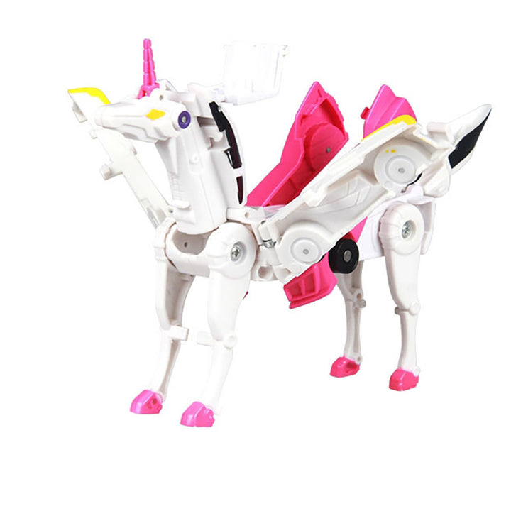 Winged Pegasus Transformable Toy with Magnetic Collision Feature
