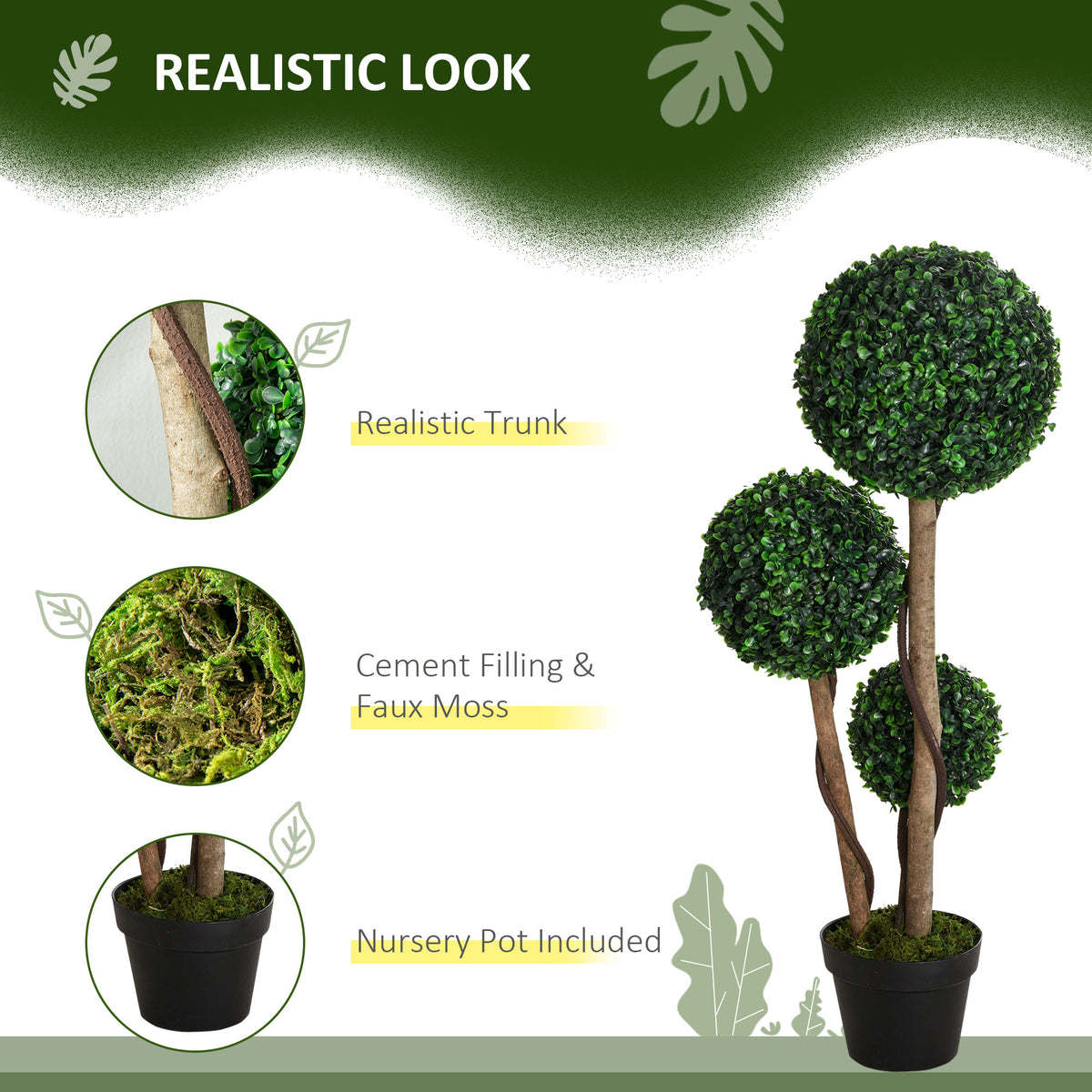 Close-up of artificial boxwood leaf texture