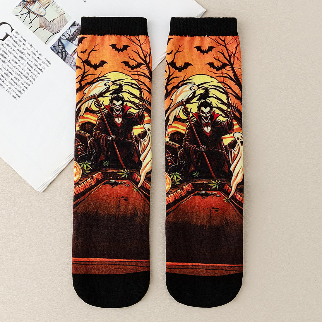 Halloween Print Mid-Calf Casual Socks