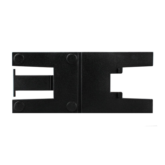 Black folding tablet stand laid flat
