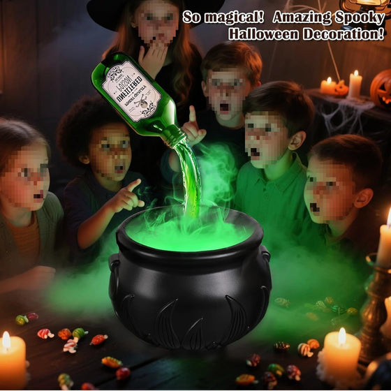 Halloween Witch Bucket Plastic Indoor Decorations Flame Bat Design