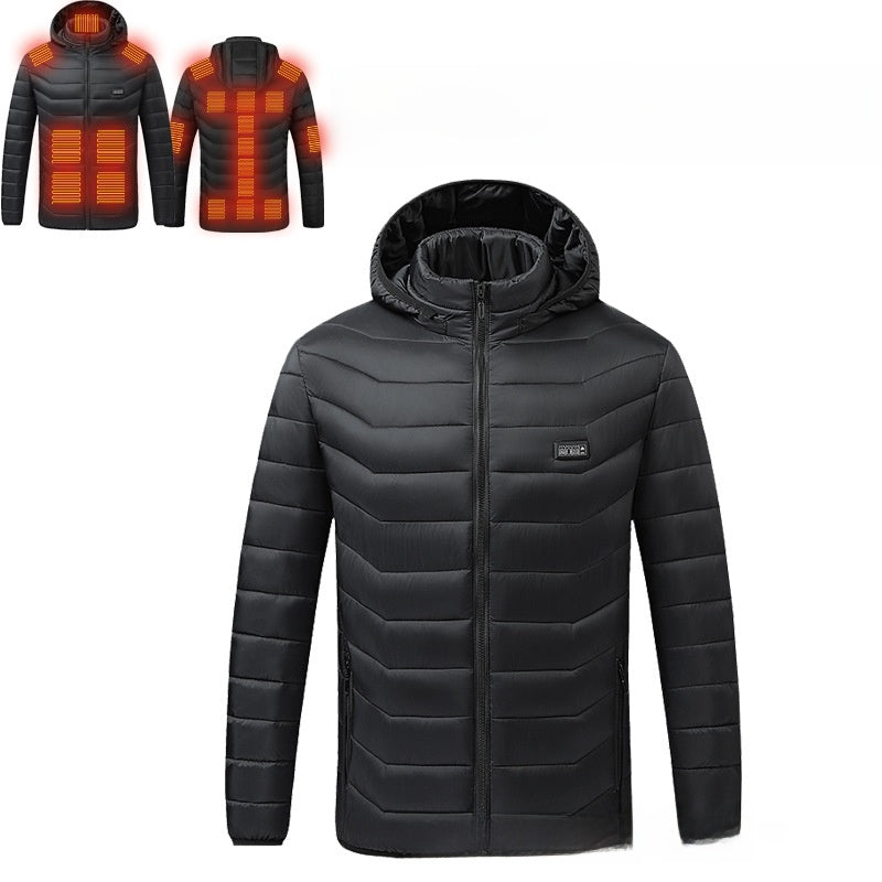 Unisex USB heated hooded padded jacket with zipper, photo 5