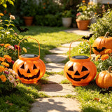 Solar Iron Lantern Pendant Halloween Pumpkin Lantern Outdoor Garden Decoration