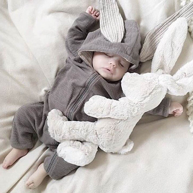 Baby Rabbit Ear Hooded Jumpsuit Cotton Romper