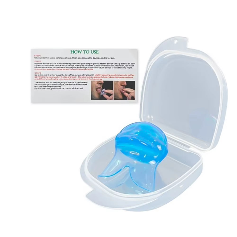 Silicone Tongue anti Snoring Mouthpiece Tongue Retainer Helps to Eliminate Snoring anti Snore Sleep Apnea Aid Stop Snore Gear