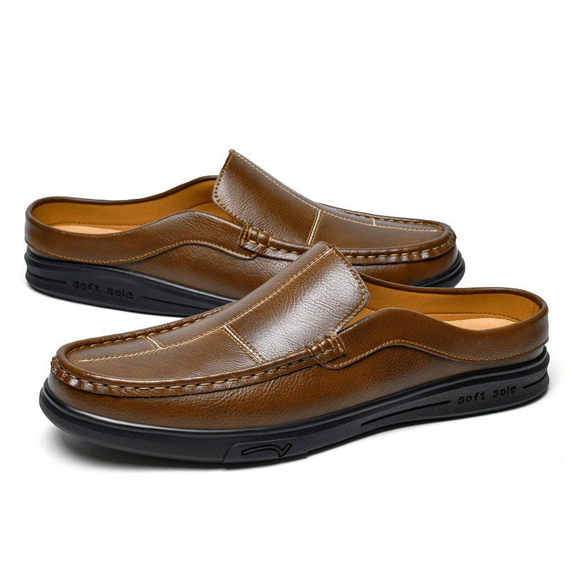Mens Breathable Leather Slip On Shoes