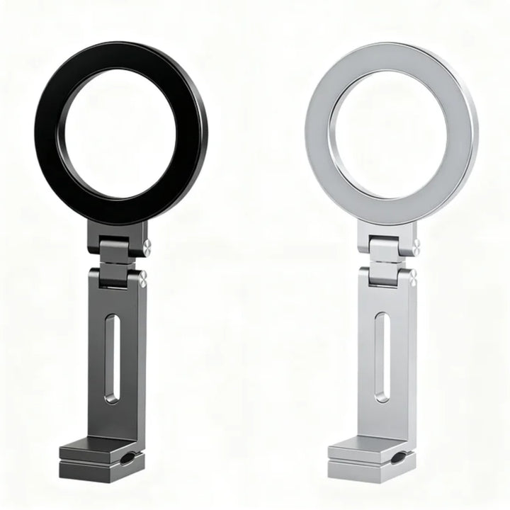 Portable magnetic phone stand Dark Gray and Silver color options