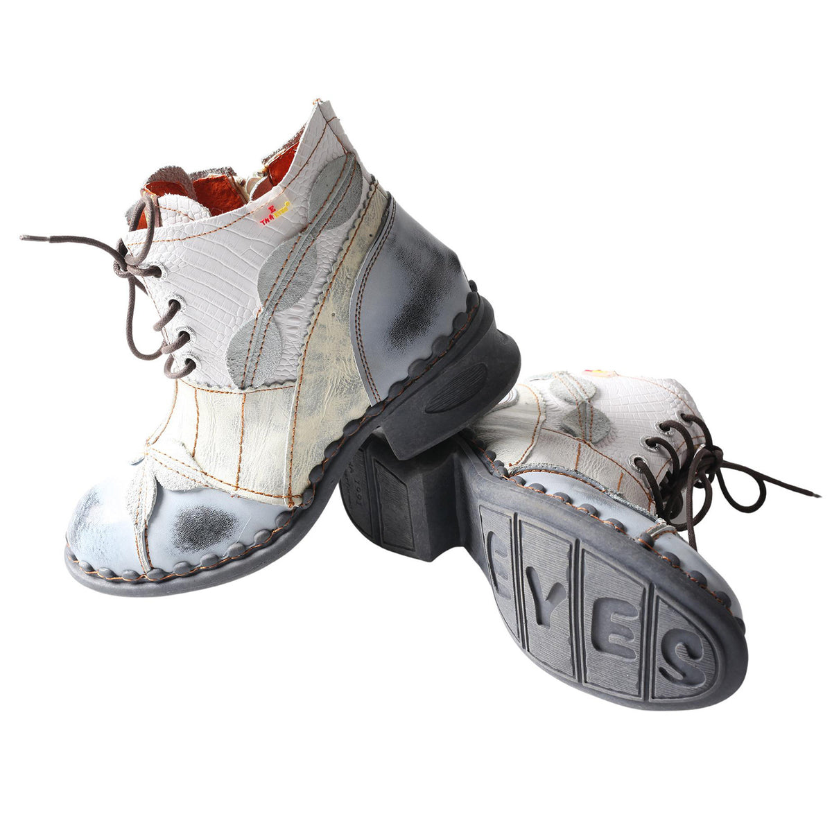 Washed leather Oxford women's boots
