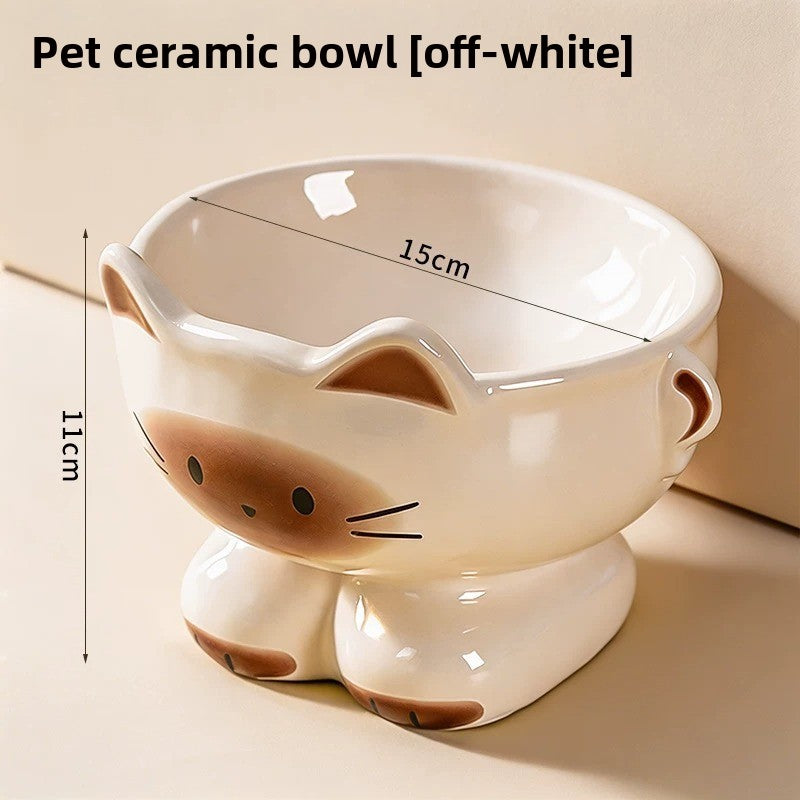 Ceramic Cat Dog Food Bowl with Anti-Slip Design