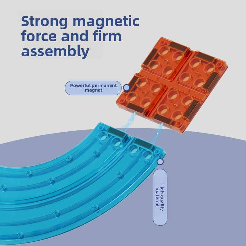 Magnetic Track Building Set with Electric Cars