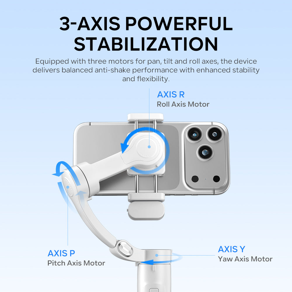 Smartphone Three-Axis Stabilizer Gimbal with AI Tracking