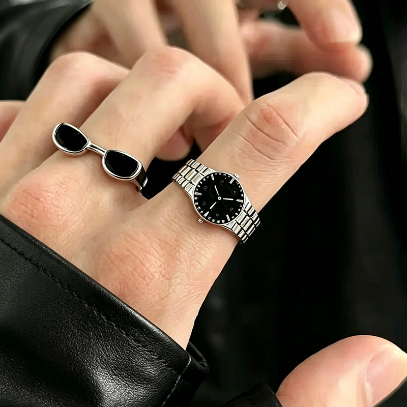 Adjustable ring with open finger opening