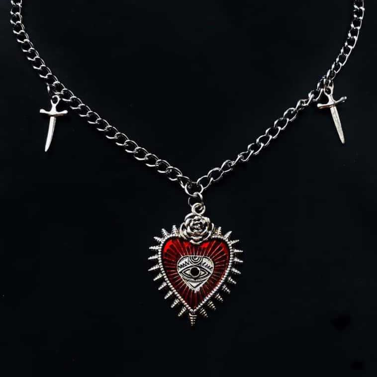 Retro Gothic Halloween Heart Jewelry