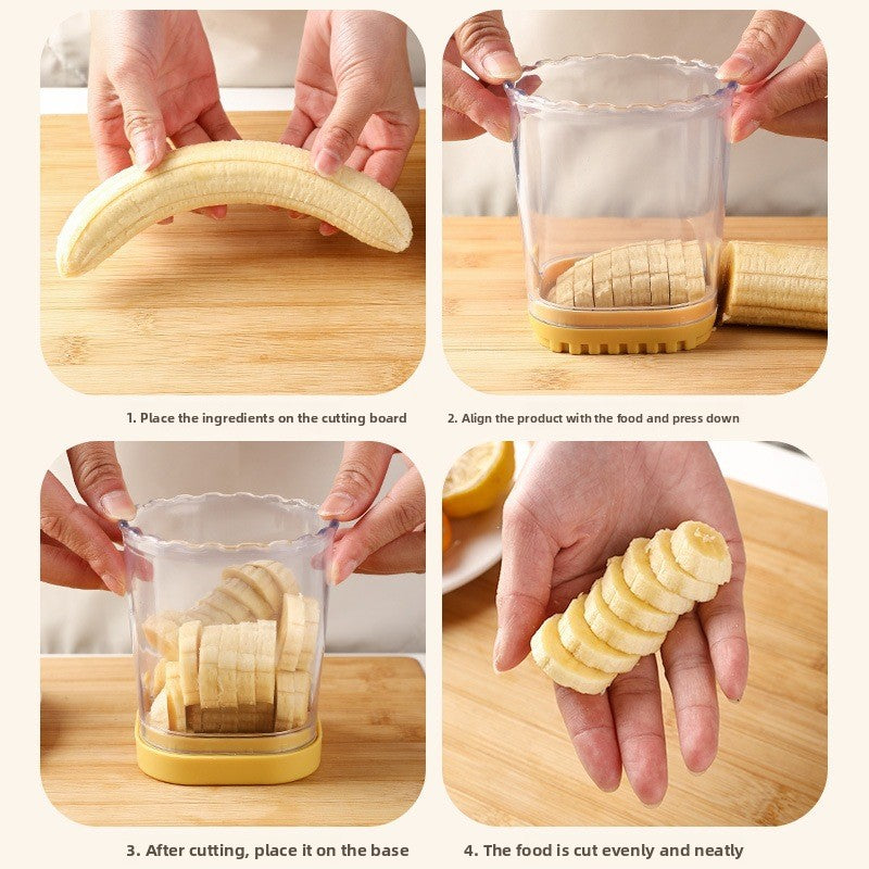 Stainless Steel Fruit and Vegetable Slicer Banana Strawberry Cutter Kitchen Gadget