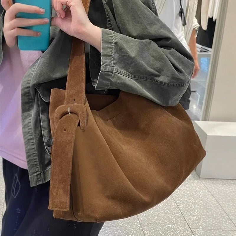 Retro Brown Corduroy Shoulder Bag