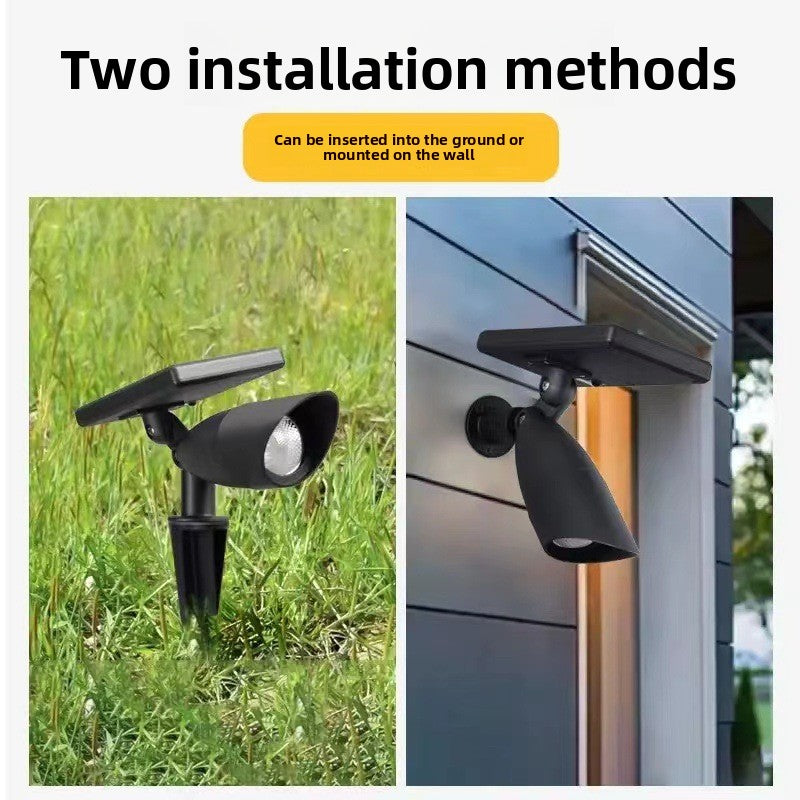Solar powered outdoor garden spotlight with waterproof design